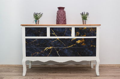 Wrapfolie keuken Blauwe marmer