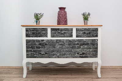 Decoratiefolie Zwart-witte bakstenen