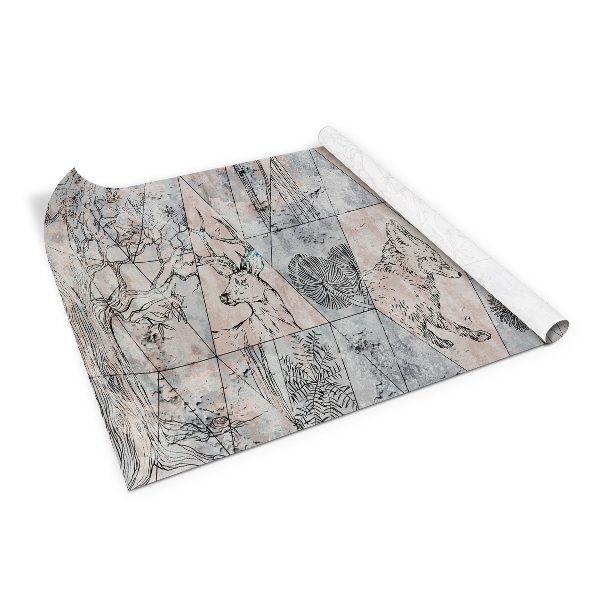 Wrapfolie keuken Abstracte dieren bomen