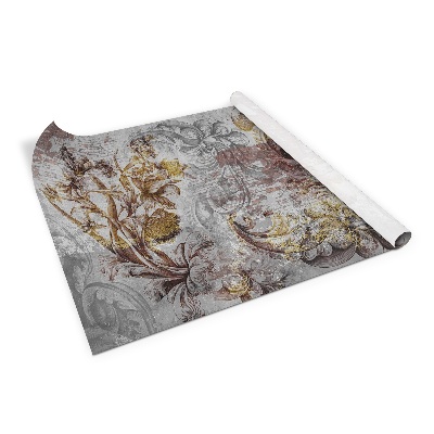 Decoratiefolie Oude muurschildering met bloemenmotief