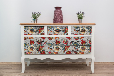 Wrapfolie keuken Volksbloemenpatroon