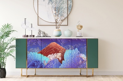 Decoratiefolie Berg golven in Aziatische stijl