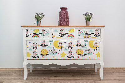 Wrapfolie keuken Eenhoorns, wolken, sterren