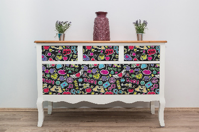 Meubelfolie jaren 80 90 patroon