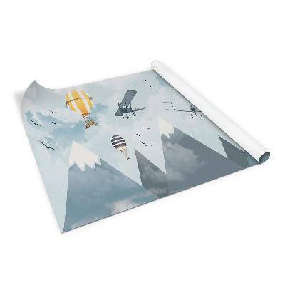 Decoratiefolie Vliegtuig en ballonnen