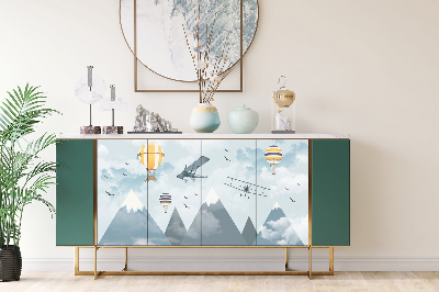 Decoratiefolie Vliegtuig en ballonnen