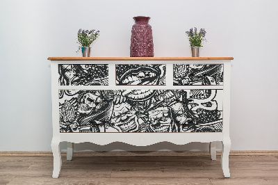 Wrapfolie keuken Schedel tatoeage