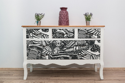 Meubelfolie Vintage auto tatoeages