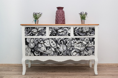 Wrapfolie keuken Ruimte cartoon stijl