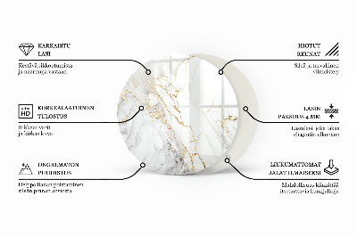 Rond tafelblad Marmeren grafische compositie