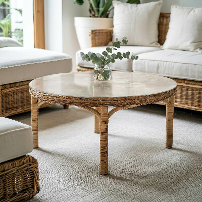 Rond tafelblad Marmeren grafische compositie