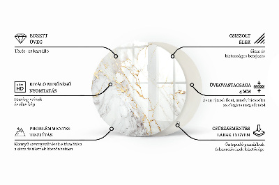Rond tafelblad Marmer met fijne aderen