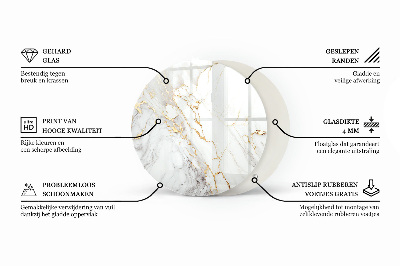 Rond tafelblad Marmer met fijne aderen