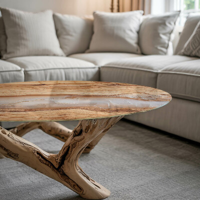 Rond tafelblad Hout in harmonie met hars