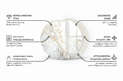 Rond tafelblad Marmeren aderen in ontwerp
