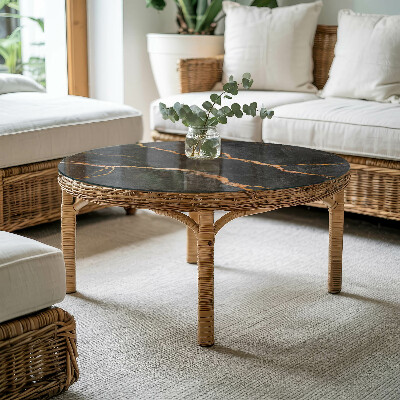 Rond tafelblad Marmeren aderen in ontwerp