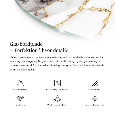 Rond tafelblad Marmeren aderen in ontwerp