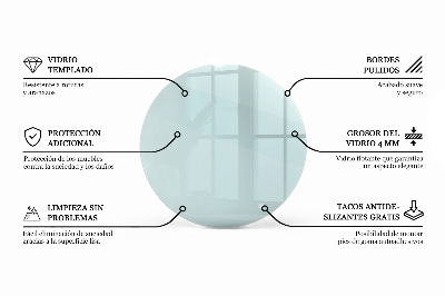 Rond tafelblad transparant