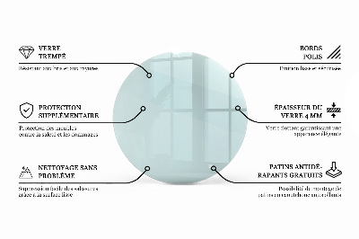 Rond tafelblad transparant