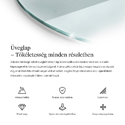 Rond tafelblad transparant