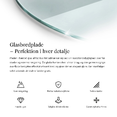 Rond tafelblad transparant