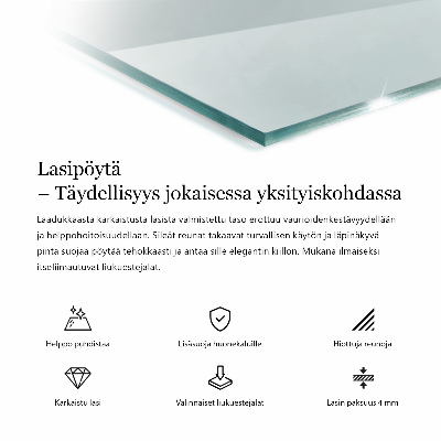 Rechthoekig tafelblad transparant