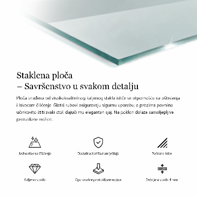 Rechthoekig tafelblad transparant