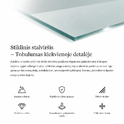 Rechthoekig tafelblad transparant