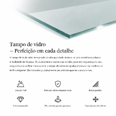 Rechthoekig tafelblad transparant