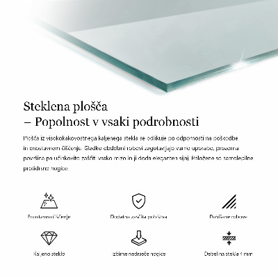 Rechthoekig tafelblad transparant