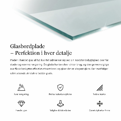 Rechthoekig tafelblad transparant