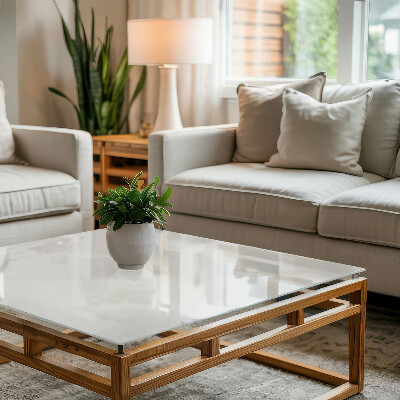 Tafelblad van glas Wit zonder patroon