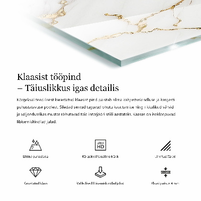 Tafelblad van glas Wit zonder patroon