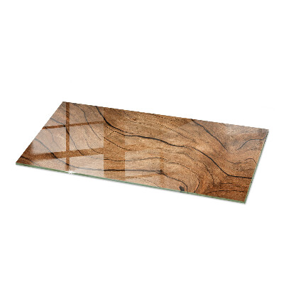 Tafelblad van glas Hout-geïnspireerd patroon