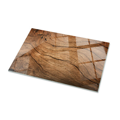 Tafelblad van glas Hout-geïnspireerd patroon