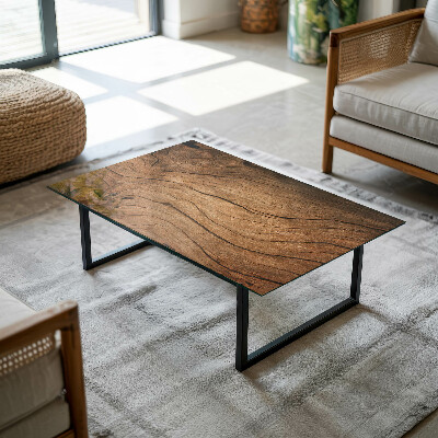 Tafelblad van glas Hout-geïnspireerd patroon