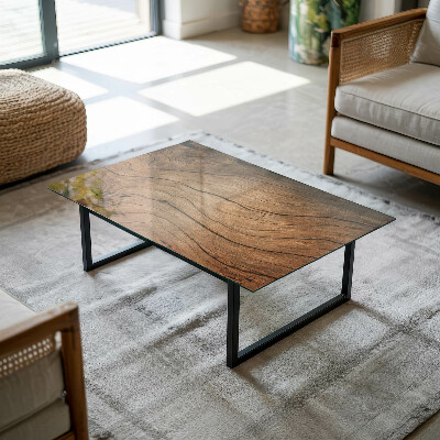 Tafelblad van glas Hout-geïnspireerd patroon