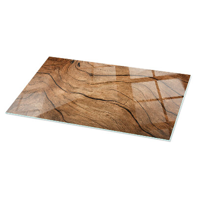 Tafelblad van glas Hout-geïnspireerd patroon