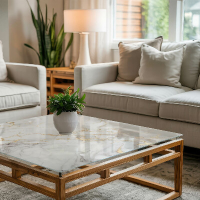 Tafelblad van glas Geaderde marmerstijl