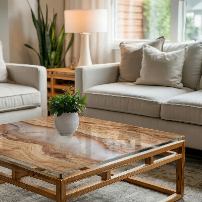 Tafelblad Hout met harsaccenten