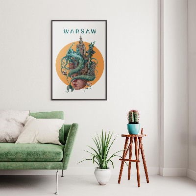 Schilderij met zwarte lijst Warschau