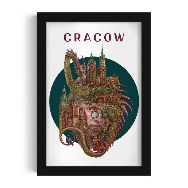 Schilderij met zwarte lijst Krakau