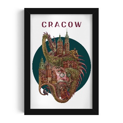 Schilderij met zwarte lijst Krakau