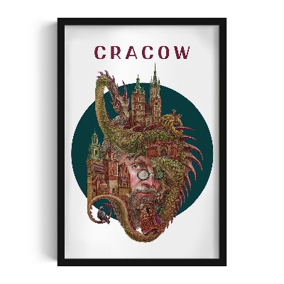 Schilderij met zwarte lijst Krakau