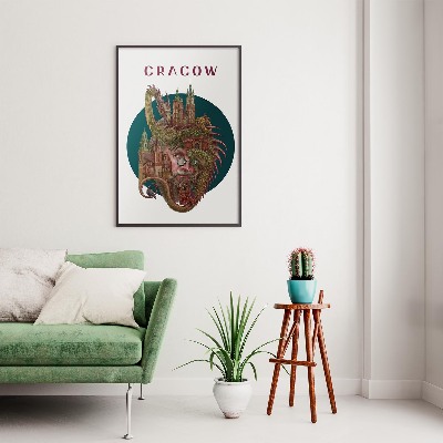 Schilderij met zwarte lijst Krakau