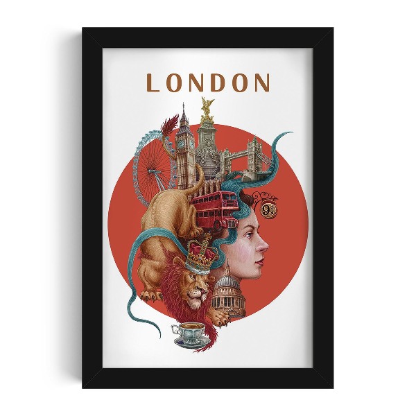 Schilderij met zwarte lijst Londen