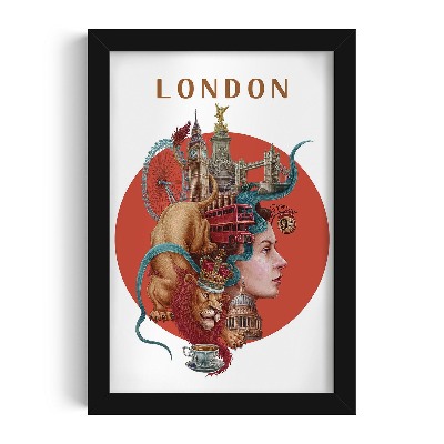 Schilderij met zwarte lijst Londen