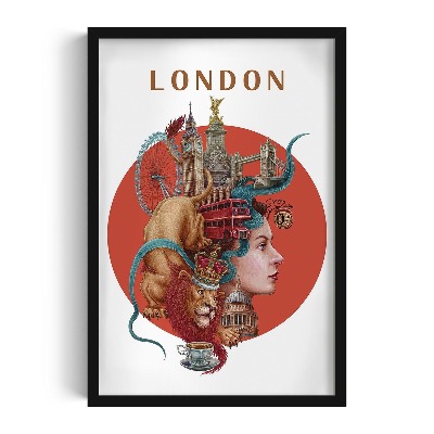 Schilderij met zwarte lijst Londen