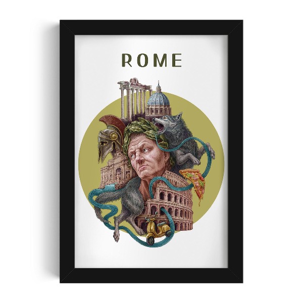 Schilderij met zwarte lijst Rome