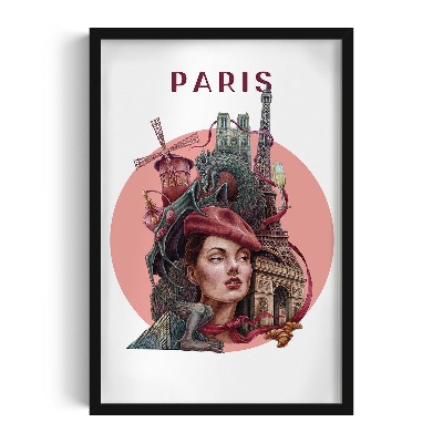 Schilderij met zwarte lijst Parijs